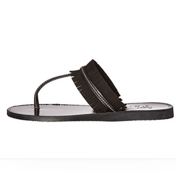 Joie Maisie Fringe Flat Sandal Black Size EU 38 - Picture 2 of 4